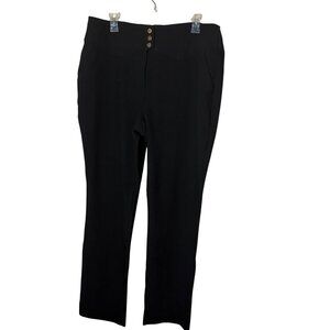 Express Women's 14R Black High Rise Dress Pants Button Front Stretch Career